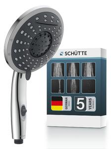 Doccetta NIAGARA, soffione doccia wellness con 5 tipi di getto e beccuccio a cascata, soffione con funzione di arresto dell'acqua, cromato