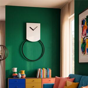 Orologio a Pendolo In Metallo Verniciato TOVI � Design nordico con movimento perpetuo acciaio verniciato 30�3,8� h 53 cm in Metallo verniciato colore WHITE RAL 9010