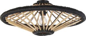 QAZQA - Plafoniera orientale I plafoniera I lampada I lampada bambù con nero 60 cm - Evalin I soggiorno I camera da letto - Bamboo Round - LED adatto E27