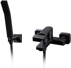 Rubinetto doccia Miscelatore da bagno - Gru da bagno Set doccia - Miscelazione a freddo calda - Costruzione in ottone - 15 cm Regolabile - Nero antico