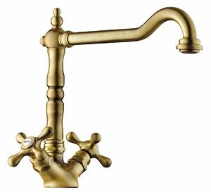 Miscelatore a due maniglie NABER PASSATO 1 ALTMESSING con bocca girevole / Miscelatore da cucina