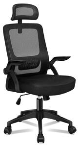 Sedia da ufficio ALFORDSON, ergonomica per l'ufficio domestico, sedia da computer con supporto lombare dinamico, poggiatesta, nera