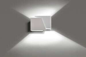 Applique Moderna 1 Luce Ragnar A Forma Geometrica In Acciaio Bianco