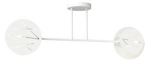 Plafoniera 2 Luci Usir Acciaio Bianco Bracci Diffusori A Cerchio