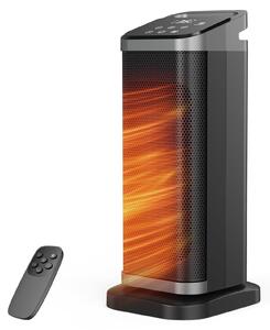 Stufa elettrica da 2000 W - Grigia, con elemento riscaldante in Vetroceramica PTC