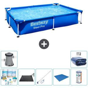 Bestway Steel Pro, piscina rettangolare - 221x150x43 cm - 8 pezzi - Modello S22217
