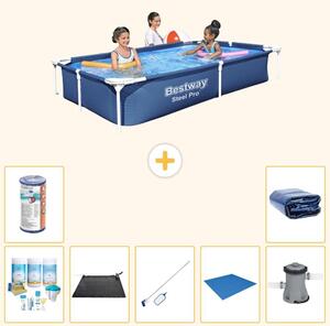 Bestway Steel Pro, piscina rettangolare - 221x150x43 cm - 8 pezzi - Modello S21520