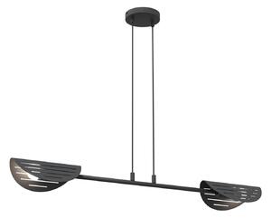 Lampadario Moderno 2 Luci Nuit A Bracci In Acciaio Nero
