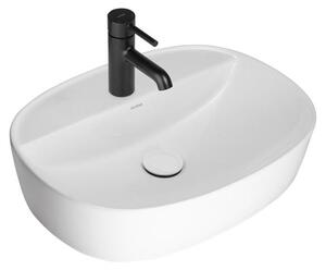 Lavabo da appoggio ovale OLTENS Hamnes, dimensioni 51 x 39 cm, con foro per rubinetto, dotato di tecnologia SmartClean