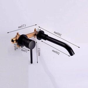 Bagno con gru a muro - Lavabo Crane Ottone - Uso quotidiano - Sciacquato in ceramica - 26 cm Walk-out - Oro Bianco