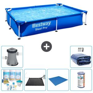 Bestway Steel Pro, piscina rettangolare - 221x150x43 cm - 7 pezzi - Modello S22219