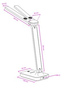 Brilagi - Lampada da tavolo LED dimmerabile MODO DUO LED/8W/5V 3000/4000/6500K nera