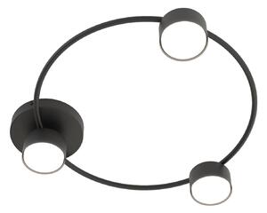 Plafoniera Moderna Ennosigaeo Acciaio Nero 3 Luci Gx53