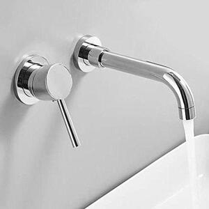 Rubinetto per lavabo incasso - Rubinetto per bagno - Uso giornaliero - Ottone massiccio - 2 fori - Cromo