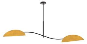 Plafoniera Moderna Pallade Acciaio Nero Arancione 2 Luci E14