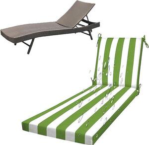 Cuscino impermeabile per la seduta - Lettino da giardino - Relax esterno - Doppio design antiscivolo - 180x60 cm - Nero