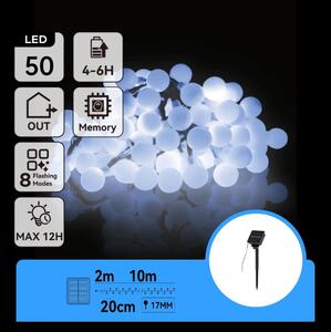 Aigostar - LED Solare catena decorativa 50xLED/8 funzioni 12m IP65 bianco freddo