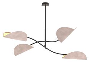 Plafoniera Moderna Mulciber Acciaio Nero Grigio 4 Luci E14