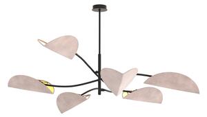 Plafoniera Moderna Mulciber Acciaio Nero Grigio 6 Luci E14