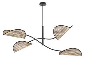 Plafoniera Moderna Mulciber Acciaio Nero 4 Luci E14