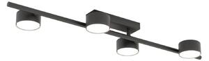Plafoniera Moderna Mulciber Acciaio Nero 4 Luci Gx53