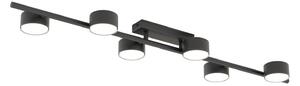 Plafoniera Moderna Mulciber Acciaio Nero 6 Luci Gx53
