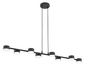 Lampadario Minimal Cyllenius Acciaio Nero 8 Luci Gx53