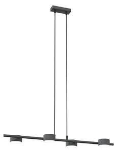 Lampadario Minimal Cyllenius Acciaio Nero 4 Luci Gx53