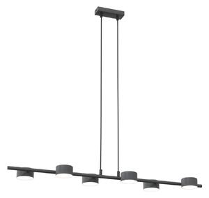 Lampadario Minimal Dis Pater Acciaio Nero 6 Luci Gx53