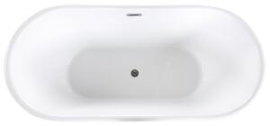 Vasca da bagno autoportante dorato lucido sanitario acrilico singolo ovale moderno design minimalista Beliani