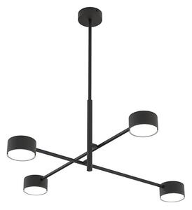 Plafoniera Moderna Mene Acciaio Nero 4 Luci Gx53