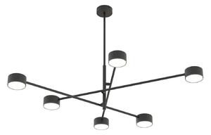 Plafoniera Moderna Mene Acciaio Nero 6 Luci Gx53