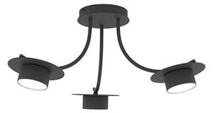 Plafoniera Moderna Mene Acciaio Nero 3 Luci Gx53