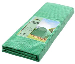 Outsunny Telo per Serra in PE con 12 Finestre, Porta Avvolgibile e Bordi Interrati, 6x3x2 m, Verde|Aosom