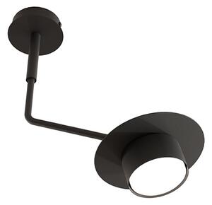 Plafoniera Minimal Mene Acciaio Nero 1 Luce Gx53