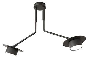 Plafoniera Minimal Mene Acciaio Nero 2 Luci Gx53