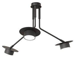 Plafoniera Minimal Mene Acciaio Nero 3 Luci Gx53