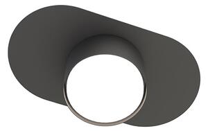 Plafoniera Minimal Wotan Acciaio Nero 1 Luce Gx53