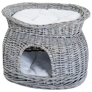 PawHut cuccia per cane da interno cuccia gatto cuccia cane cuccia cane piccolo cuccia gatto interno Grigio, bianco 56 × 37 × 40cm
