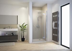 Porta doccia SCHULTE per nicchia, con ante a battente, serie MasterClass ExpressPlus, 90 x 200 cm, profilo cromato, vetro trasparente, trattamento anti-sporco