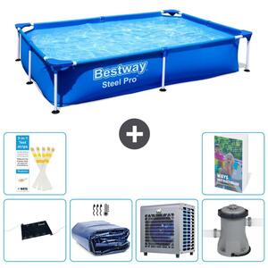 Bestway Steel Pro, piscina rettangolare - 221x150x43 cm - composta da 5 parti, modello S42