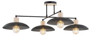 Lampadario Minimal Ramachandra Acciaio Nero 4 Luci E27