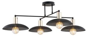 Lampadario Minimal Siri Acciaio Nero 4 Luci E27