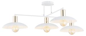 Lampadario Minimal Uma Acciaio Bianco 4 Luci E27