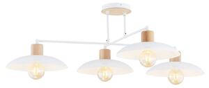 Lampadario Minimal Siri Acciaio Bianco 4 Luci E27