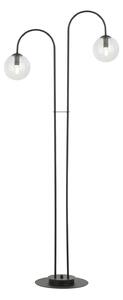 Lampadario Minimal Sharada Acciaio Nero Trasparente 2 Luci E14
