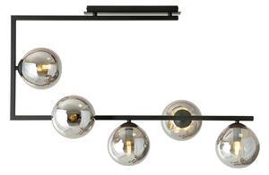 Plafoniera Minimal Yagokoro Acciaio Nero 5 Luci E14