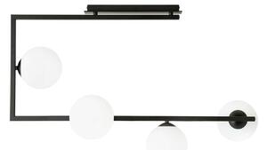 Plafoniera Minimal Yagokoro Acciaio Nero Oro 4 Luci E14