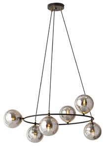 Lampadario Minimal Tsukiyomi Acciaio Nero Oro Grigio 6 Luci E14