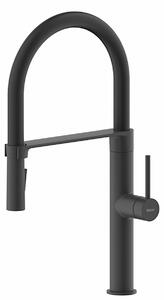 NABER Armatur SERVIZIO VIREO 6, finitura nera opaca, con doccetta orientabile / Miscelatore per cucina / Miscelatore monocomando